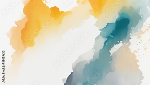 Gray  Gold and Orange  Teal  Gradient Watercolor On a White background