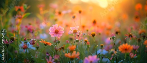 Wildflowers in Shenandoah, close up, colorful array, detailed texture, natural light