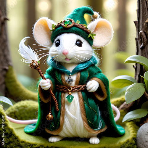 Meet Marvin, the dapper mouse with a keen fashion sense. He can often be seen scurrying about town in his signature green hat and matching scarf adorned with little mouse prints. Marvin takes great pr photo