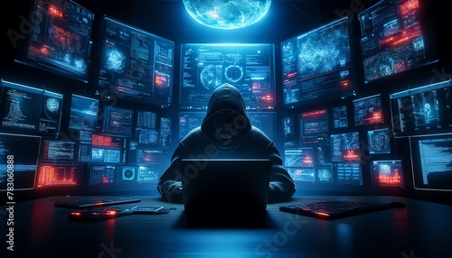 3D Image of a 'Black Hat Hacker' Concept in Cybersecurity