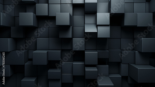 Monochrome Cubic Background with Shadow and Depth