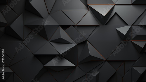 Modern 3D Abstract Black Polygonal Background