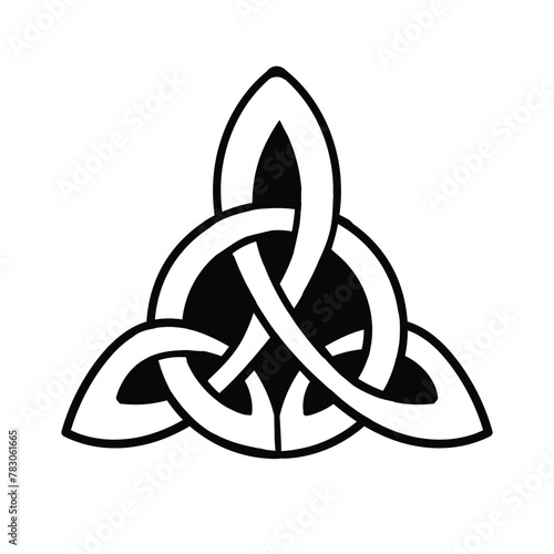 Triquetra in circle trikvetr knot shape trinity knot vector  