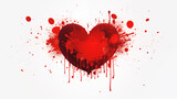 Dripping Red Heart with Dynamic Splatter Design