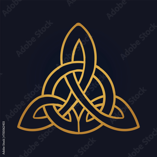 Triquetra in circle trikvetr knot shape trinity knot vector  