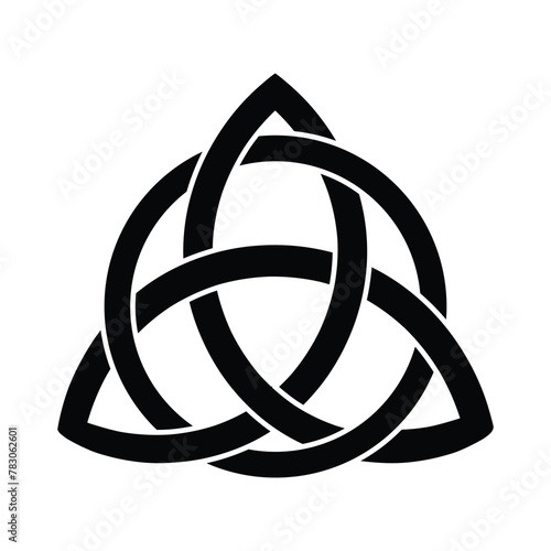 Triquetra in circle trikvetr knot shape trinity knot vector  