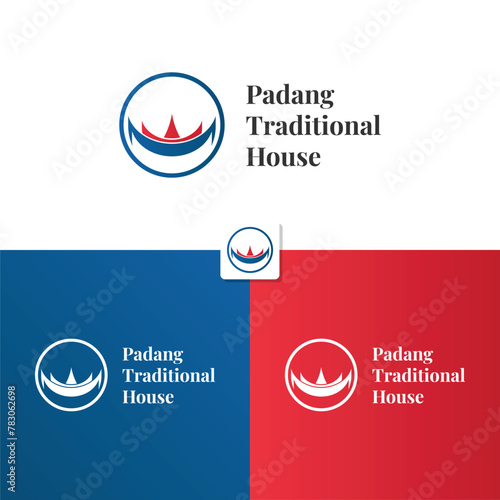 Rumah Gadang logo. Traditional Padang house in Indonesia, West Sumatra. With a modern design style photo