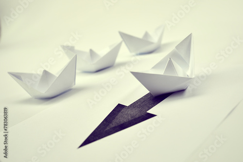 paper boats on the paper