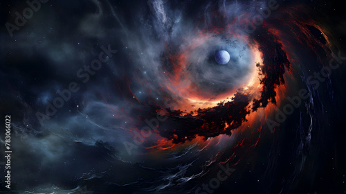 Digital universe black hole scene abstract graphic poster web page PPT background