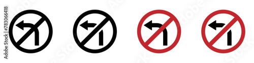 Free Download Do not turn left vector warning icons - GFXLoad
