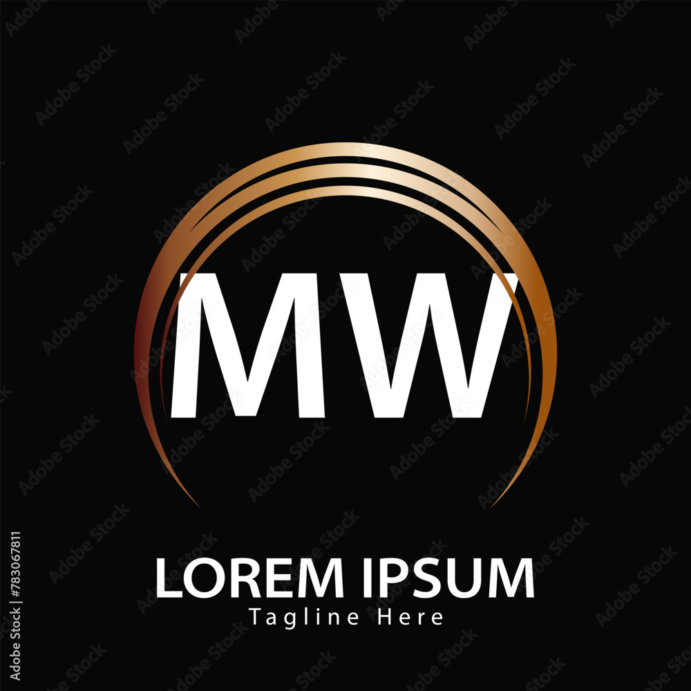 letter MW logo. MW. MW logo design vector illustration for creative company, business, industry