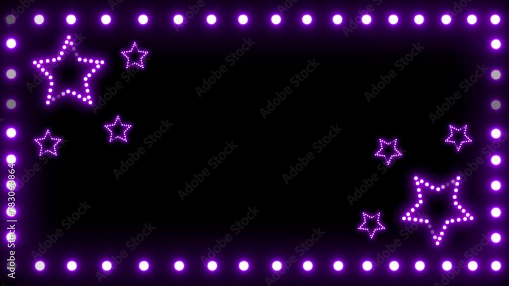 Neon animated frame and design element for celebration concept design.