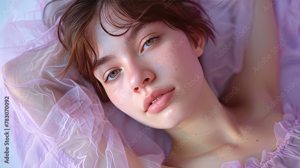 intimate portrait in studio soft rosy cheeks gauzy lavender top intimate portrait in studio soft rosy cheeks gauzy lavender top