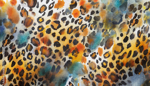 Cute creative spotted watercolor background, fashionable leopard pattern. Stylized spotted texture