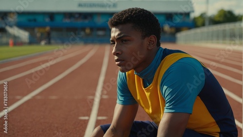 runner resting after a race