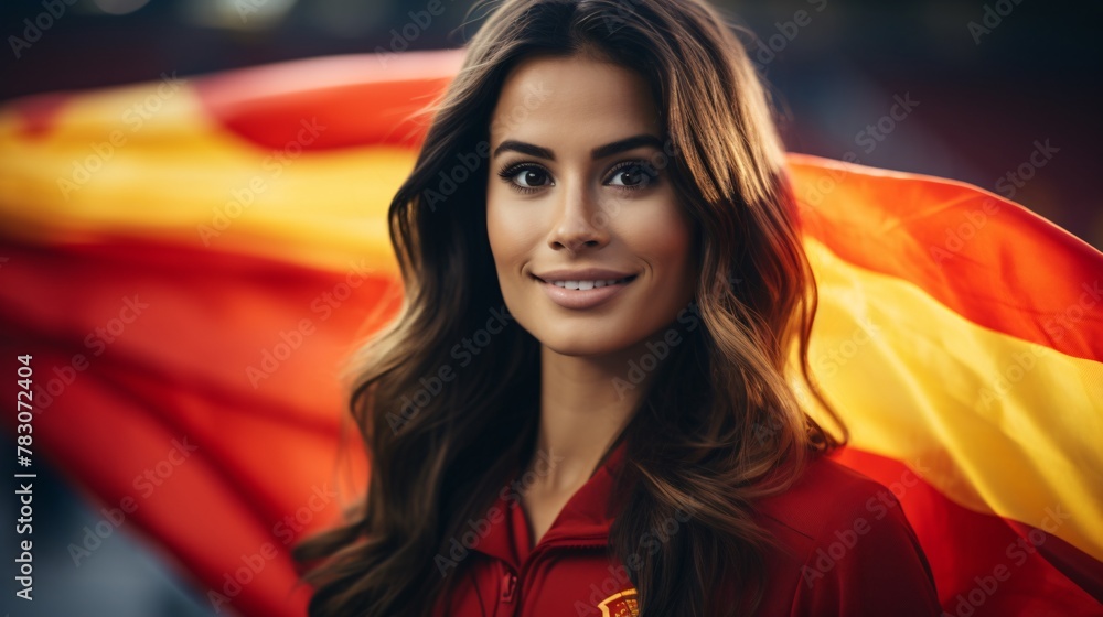Φωτογραφία Beautiful young Spanish woman shares team successes on social media