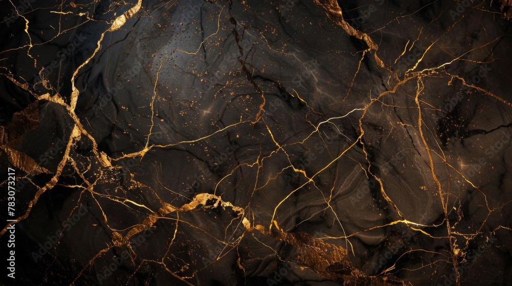 A blend of chocolate brown and gold veins in a marble background. 