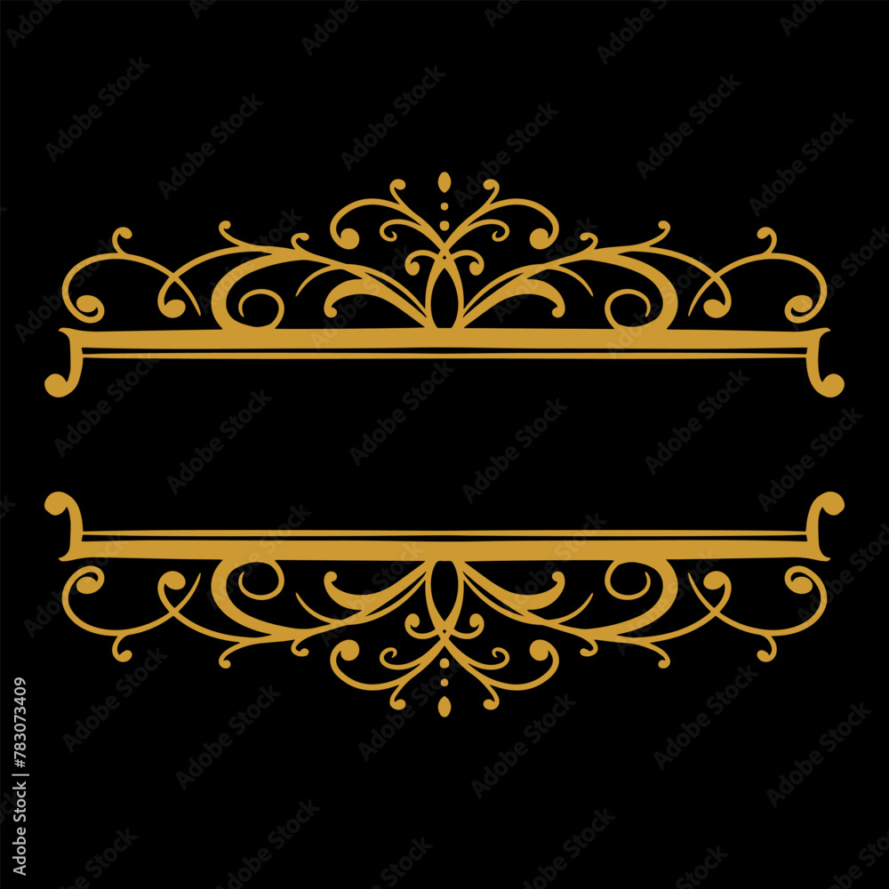 Fototapeta premium Vintage border design ornament wedding decoration