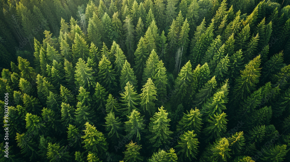 Forest Canopy, Aerial view of dense green pine forest, showcasing nature's vastness. Forest Canopy, Aerial view of dense green pine forest, showcasing nature's vastness.