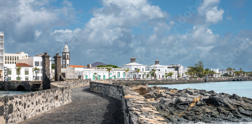 The sea front of the old town of Arrecife, Lanzarote, Canary Islands, Spain photo