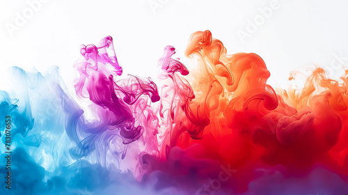 Bold Brushstrokes: Unleashing Creativity and Artistry with Thick Paint Spatters on White Background photo