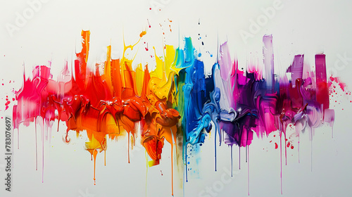 Bold Brushstrokes: A Creative Exploration of Thick Paint Splatters on White Background