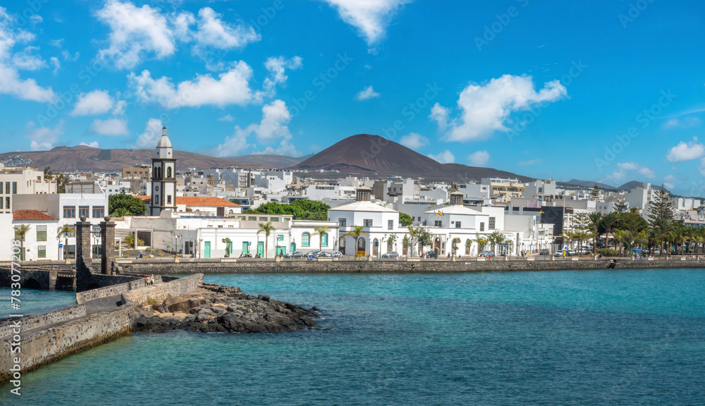 Old town of Arrecife viewed from the sea, Lanzarote, Canary Islands, Spain