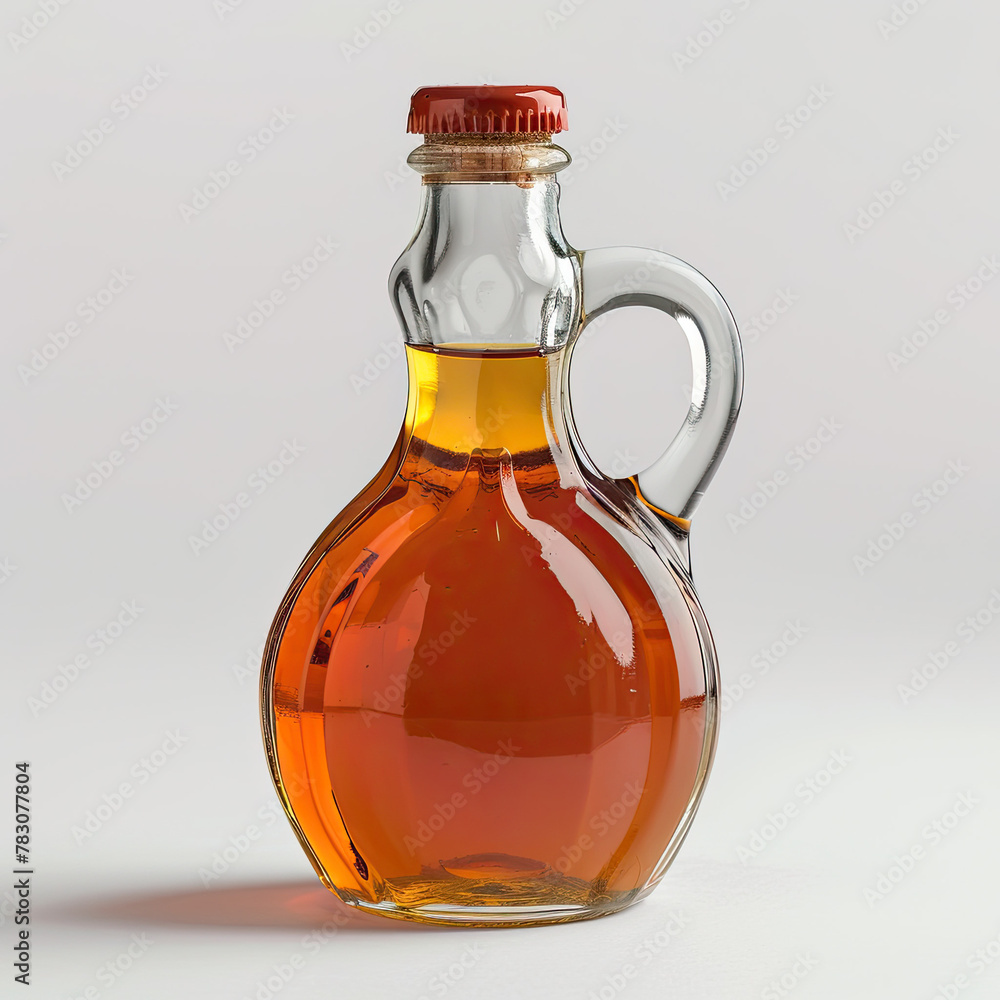Bottle of maple syrup on white background Bottle of maple syrup on white background