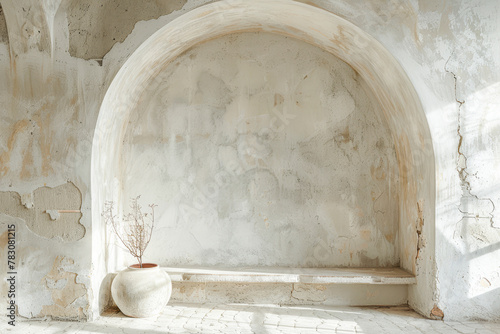 Minimalist Plaster Arch: A Simple yet Striking Addition to Your Wall Decor photo