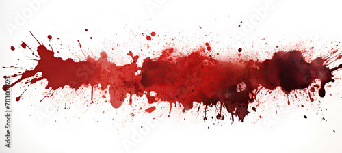 Dark Drops of blood, blood splash, blood spot. Isolated on white background. 