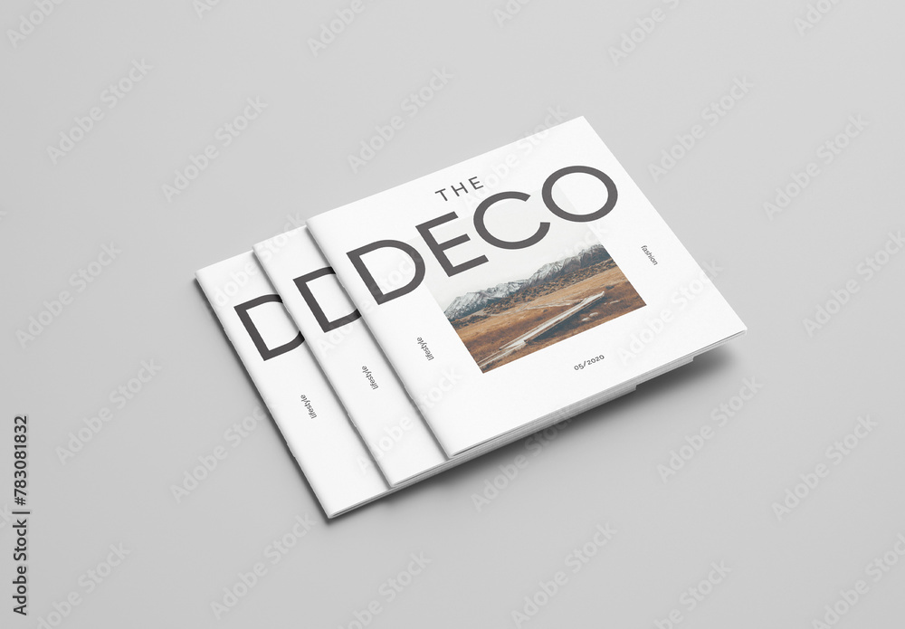 Square Magazines Mockup Stock Template | Adobe Stock