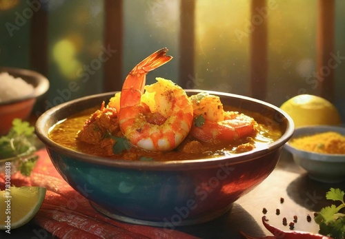 ndian food- Prawns masala or shrimp curry. Also known as Kolambi che Kalvan in Marathi.