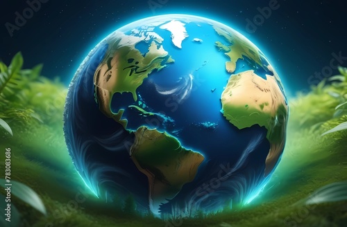 Nature protection conceptual Generative AI illustration Earth day ecology safe planet nature environment