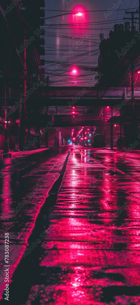 Cyberpunk Street in Rain, Amazing and simple wallpaper, for mobile
