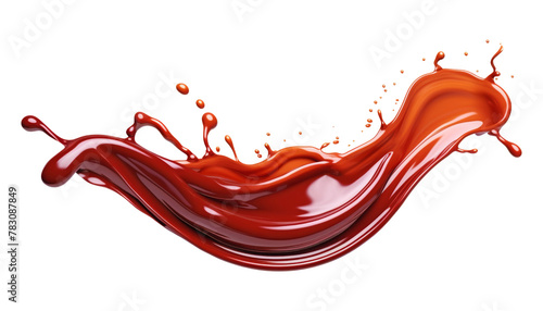 sauce paint splash isolated on transparent background cutout