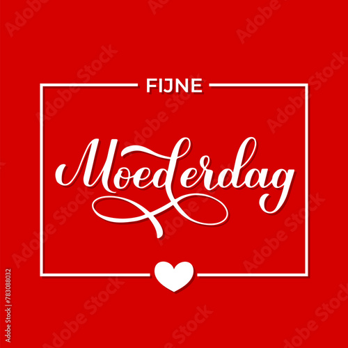 Moederdag banner. Happy Mothers Day in Dutch. Vector template for typography poster, greeting card, invitation, sticker, etc.
