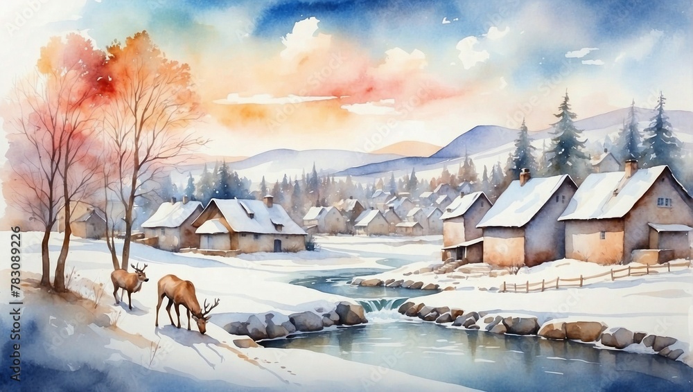 winter landscape in the mountains winter landscape in the mountains