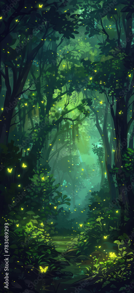 Enchanted Forest Glow Background, Amazing and simple wallpaper, for mobile