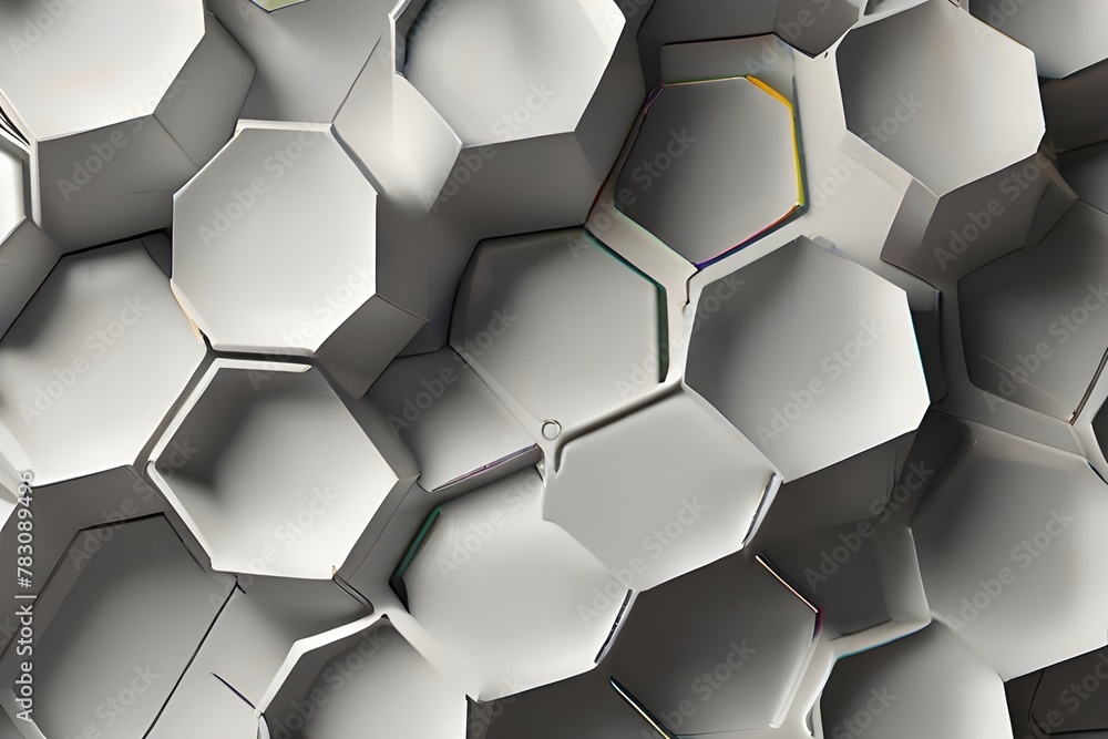 Abstract Hexagon Geometric Surface Loop 1A: light bright clean minimal hexagonal grid pattern, random waving motion background canvas in pure wall architectural white Generative AI Abstract Hexagon Geometric Surface Loop 1A: light bright clean minimal hexagonal grid pattern, random waving motion background canvas in pure wall architectural white Generative AI