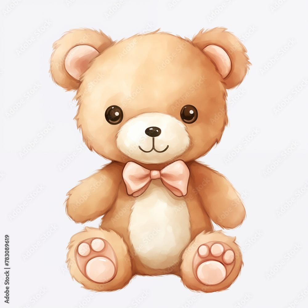 flat vector cartoon adorable cute teddy bear on white background flat vector cartoon adorable cute teddy bear on white background