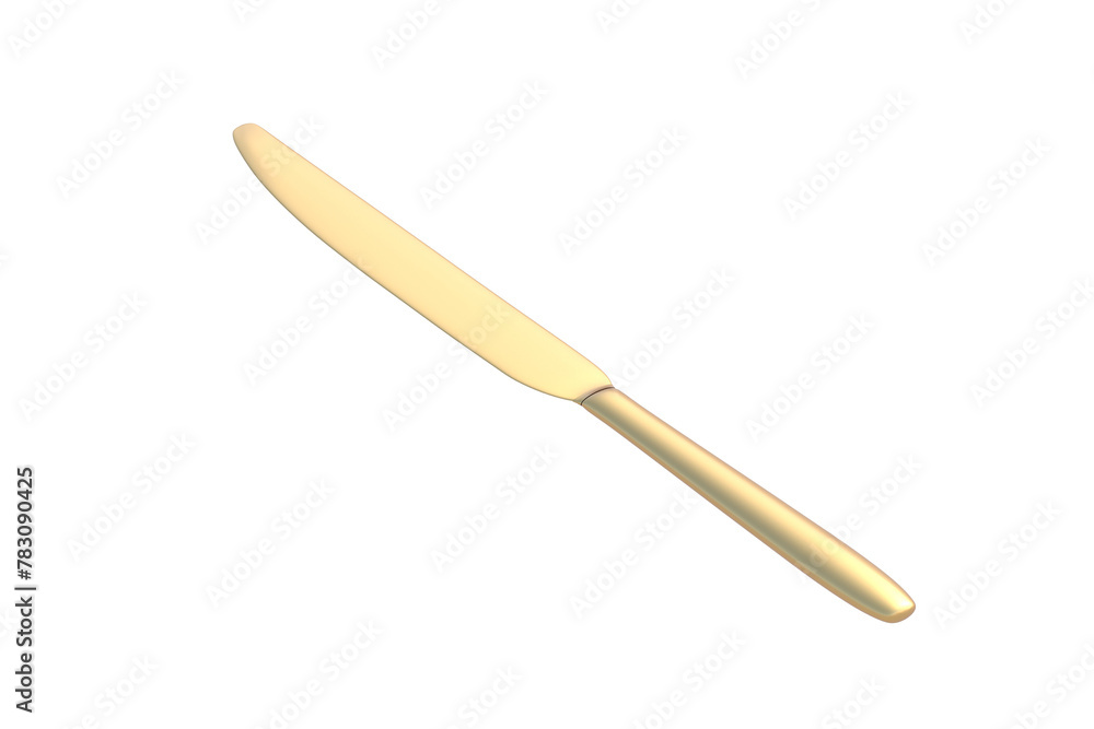 Golden knife isolated on white background. 3d render Golden knife isolated on white background. 3d render