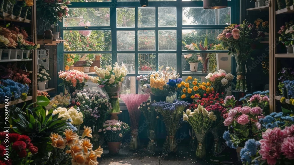 Fototapeta premium A room filled with lots of different types of flowers