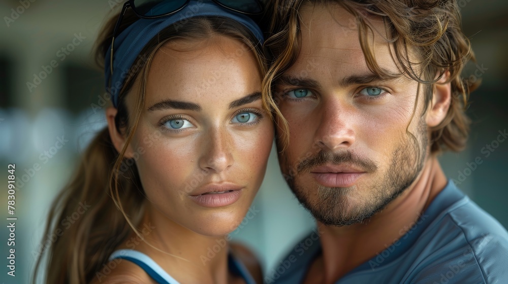 Female and male Tennis Player Female and male Tennis Player