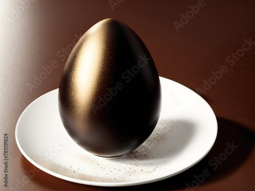 Golden Egg on a Plate photo