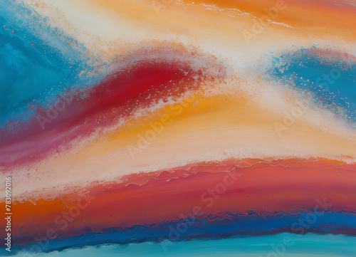 Bright colorful waves pastel watercolor Colored splashes on paper.Generative AI  © LIUBOMYR