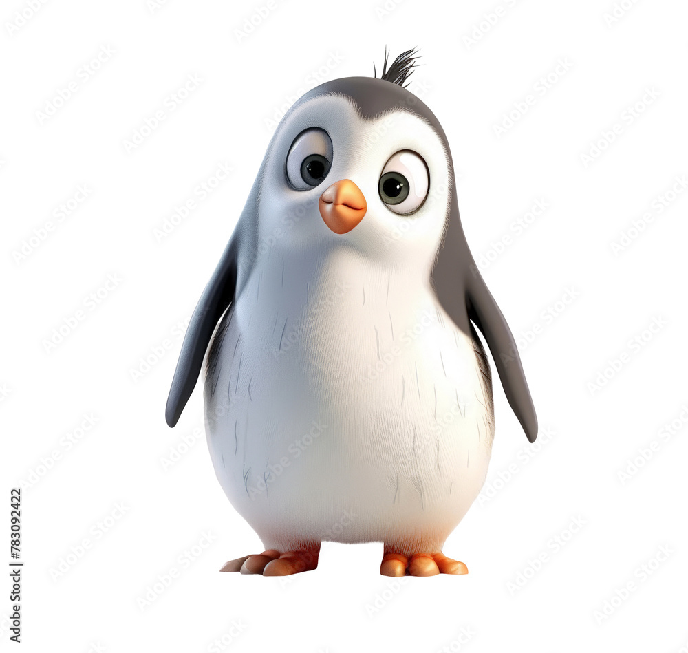 Character plastic 3d kawaii penguin isolated on a a transparent background. PNG cute penguin element for design, banner, print. World Marine Mammal Protection Day. Character plastic 3d kawaii penguin isolated on a a transparent background. PNG cute penguin element for design, banner, print. World Marine Mammal Protection Day.