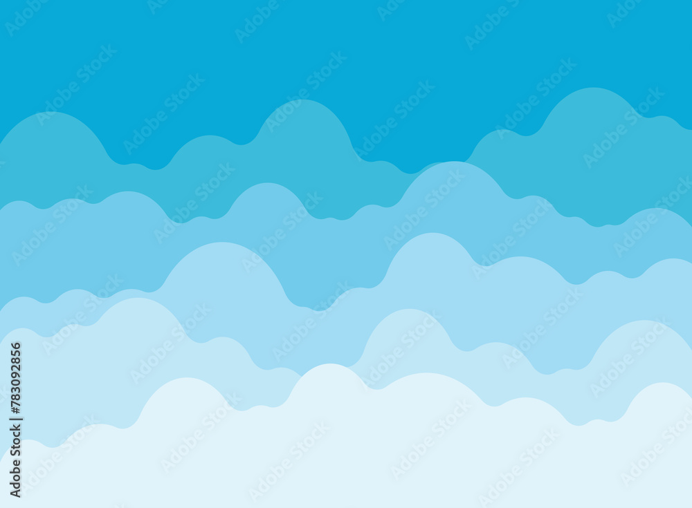 Blue sky with white clouds in flat style. Airy atmosphere vector illustration on isolated background. Nature sign business concept. Blue sky with white clouds in flat style. Airy atmosphere vector illustration on isolated background. Nature sign business concept.
