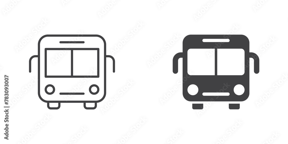 Bus icon in flat style. Autobus vector illustration on isolated background. Transport sign business concept. Bus icon in flat style. Autobus vector illustration on isolated background. Transport sign business concept.