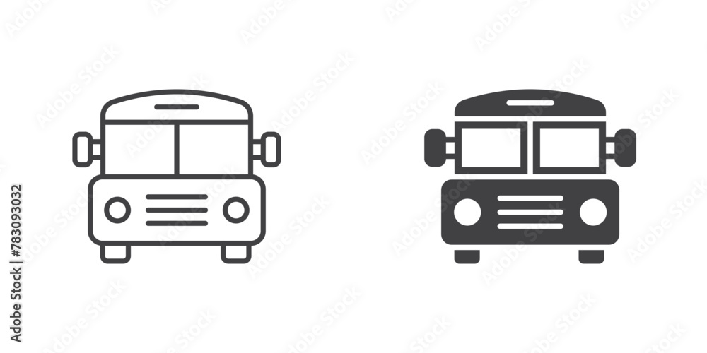 Bus icon in flat style. Autobus vector illustration on isolated background. Transport sign business concept. Bus icon in flat style. Autobus vector illustration on isolated background. Transport sign business concept.