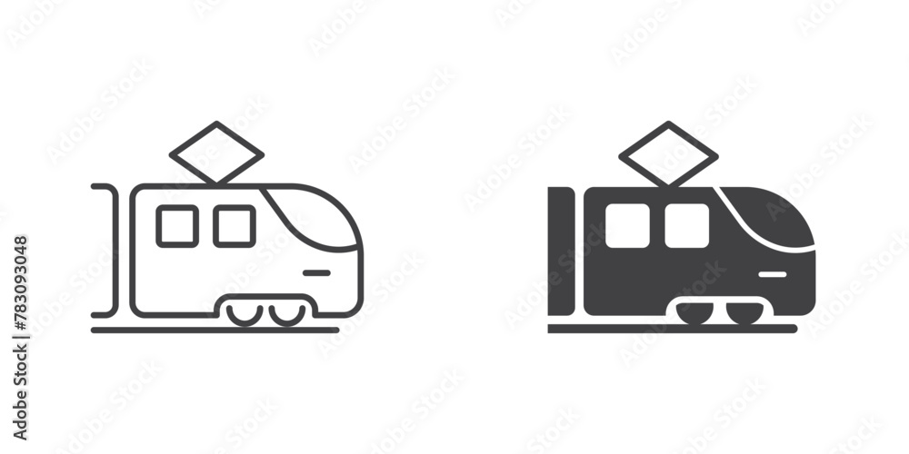 Metro train icon in flat style. Subway vector illustration on isolated background. Transport sign business concept. Metro train icon in flat style. Subway vector illustration on isolated background. Transport sign business concept.